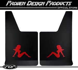 DODGE RAM 2500 POWER WAGON Truck Flap Splash Guards, Mud Guards_TRUCKER GIRL_RED - Picture 1 of 6