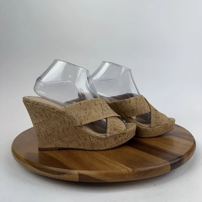 Sandalias de cuña sin cordones de corcho tostado Charles By David Charles Latrice para mujer talla 9 M Foto 1 de 4