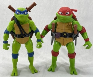 Raphael & Leo Teenage Mutant Ninja Turtles Mutant Mayhem Giant 12" Playmates - Picture 1 of 12