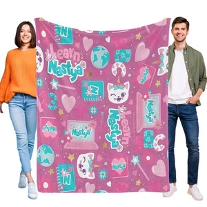 Blanket Throw for Like Nastya Kids Boys Girls Birthday Gifts Home Decor - Picture 1 of 7