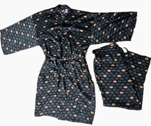 Harley Davidson WOMEN’S OSFA 100% Silk Lounge Robe + Sz Medium Pants LUXURIOUS. - Picture 1 of 9