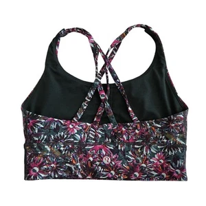 Sujetador Lululemon Energy Longline Talla 4 Floral Eléctrico Multicolor Rosa Verde Púrpura - Imagen 1 de 8
