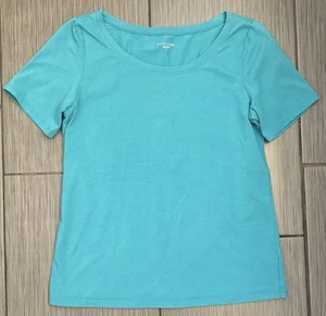 Eileen Fisher türkisfarbenes Kurzarmhemd aus Bio-Baumwolle Größe S klassisch - Bild 1 von 4