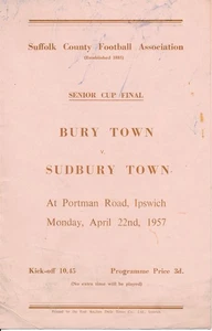 IPSWICH TOWN - Bury Town v Sudbury Town (Suffolk Senior Final @ Portman Rd) 1957 - Picture 1 of 1