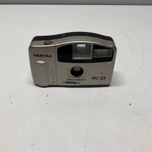 Pentax PC-33 30mm Point And Shoot Film Camera Lens Silver Black Tested - Picture 1 of 5