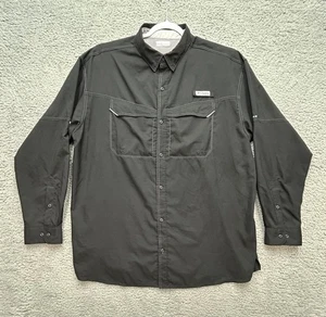 Camisa Columbia PFG Para Hombres 2XL Negra Manga Larga Ventilada Omnishade Bolsillos Pesca - Imagen 1 de 14