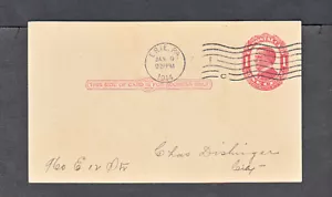 UX24 POSTAL CARD ERIE PENNSYLVANIA TO ERIE JANUARY 1914 - Picture 1 of 2