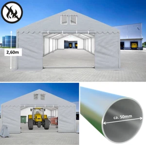 XXL Lagerzelt 6x12m Zelthalle Weidezelt Bodenrahmen PVC 550g feuersicher 50mm Ø - Bild 1 von 13