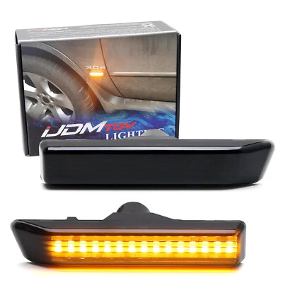 Smoke Lens 20-SMD Amber LED Front Fender Side Marker Lamps For BMW E36 3s E53 X5 - Image 1 of 4