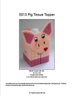 PLASTIC-CANVAS-KITS.COM Pig Tissue Topper-Plastic Canvas Pattern or Kit