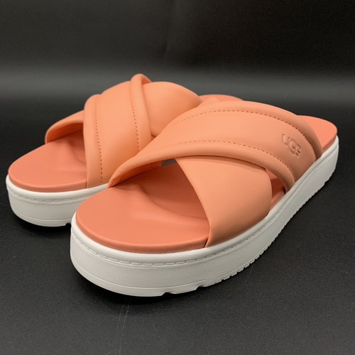 SANDALO UGG DONNA US 7 ZAYNE CROSSBAND STELLA MARINA ROSA PELLE PLATEAU SLIDE