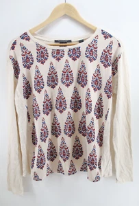 Scotch & Soda Nomadic Dreamers Top Sz 1 Linen Blend Paisley Beige Red Blue Large - Picture 1 of 8