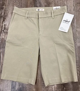 Dickies The Perfect Shape Short 03606041 Straight Leg Flex Fabric Khaki Sz 6 - Picture 1 of 7