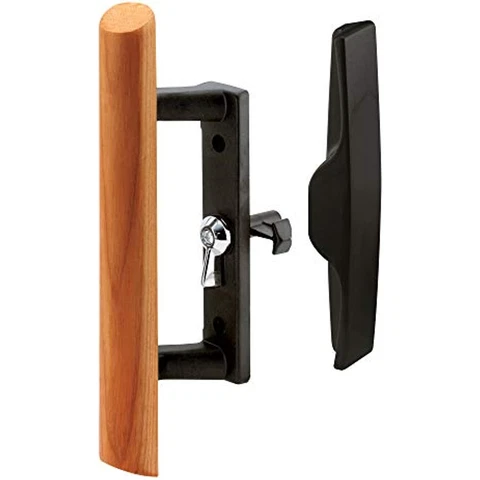 Slide-Co 141866 Sliding Door Handle Set, Diecast, Black/Wood Cover