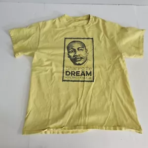 Cut Tag Large Martin Luther King Jr Event Promo Yellow Graphic T-Shirt - Picture 1 of 7