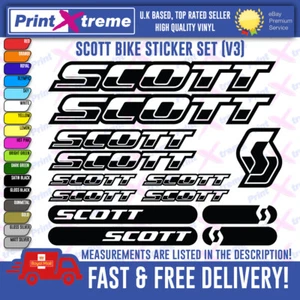 SCOTT BIKE Adesivi Decalcomania Vinile Mountain Cycling MTB UNIVERSALE Alta Qualità V3 - Foto 1 di 7