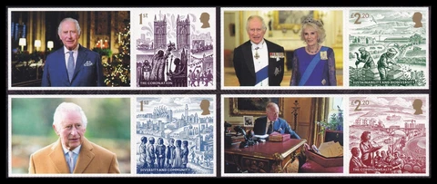 GB LS150 King Charles III A New Reign block A (4 stamps) MNH 2023 Cover