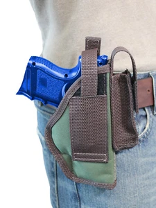 New Barsony Woodland Green 360Carry 8 Option Holster Mag Pouch Compact 9 40 45 - Picture 1 of 9