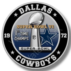 Dallas Cowboys Super Bowl 6 1972 Champs Vinyl Sticker Decal Football USA - Picture 1 of 2