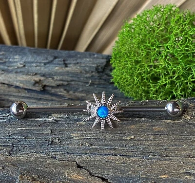 Barra de oreja industrial Opal Center Sunburst Sun 38 mm, 1,5", 1 y 1/2 pulgadas 1 pieza Foto 1 de 4