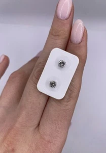 Pair Gold Earrings 18kt. with Natural Diamonds Brilliant Cut CT 0,52 F Vs - Picture 1 of 6