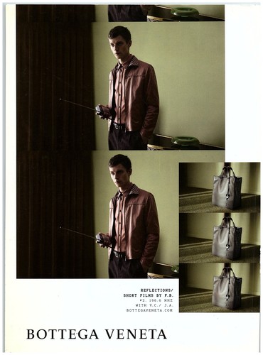 Pubblicità Stampa Bottega Veneta 2018 Borsa Uomo Pelle Giacca Radio Abbigliamento Elegante