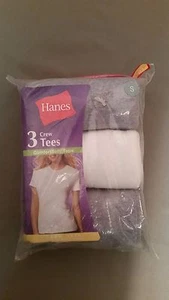 hanes new womens 3 crew tees - Picture 1 of 2