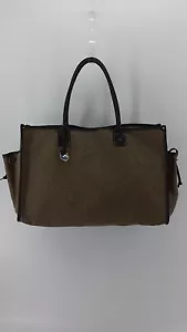 Dooney Bourke Large Brown Heart Canvas Leather Carry All Shopper Tote Bag - Picture 1 of 12