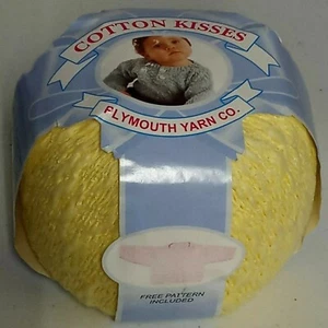 Cotton Kisses Plymouth Yarn - Makes a Baby Sweater w/ Pattern & buttons. Yellow - Picture 1 of 6