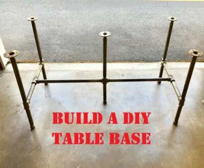 Black Pipe Table Base "DIY" Parts Kit, 3/4" x 44" long x 24" wide x 42" tall  - Image 1 of 2