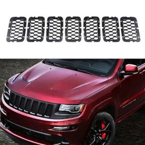 Black Front Grille Insert Ring Accessories Fits 2017-21 Jeep Grand Cherokee WK2 - Picture 1 of 12