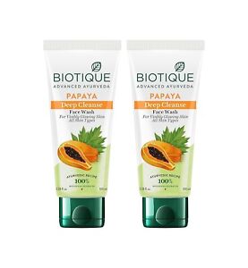 New Biotique Papaya Deep Cleanse Face Wash 2 x 100ml