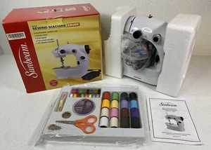 Sunbeam White Mini Sewing Machine With Foot Pedal Model SB08K White New Open Box - Picture 1 of 18