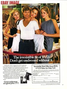 Anuncio Vintage Marca 'BVD' Ropa Interior Hombre Original 1980 Impreso Anuncio 721J - Imagen 1 de 1