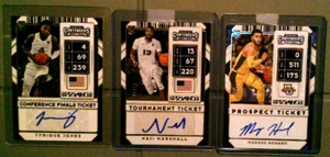 2020 Panini Contenders #'d Auto RC Lot Tyrique Jones Markus Howard Naji Marshall - Bild 1 von 2