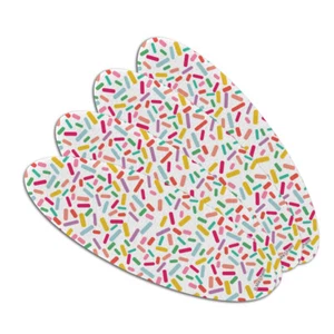 Colorful Confetti Sprinkles Double-Sided Oval Nail File Emery Board Set 4 Pack - Imagen 1 de 4