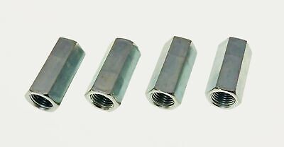 4 Pack 3/8-24 X 1-1/8  Long Fine Thread Hex Coupling Nut With Zinc Plate • 5.89$