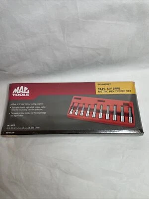 Mac Tools 10 Pc 1/2" Dr  Metric Hex Driver Set  SVHM10PT - NEW - Image 1 of 4