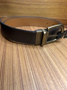 FRYE Cintura XL Pelle Fibbia Reversibile Marrone Scuro Marrone 1193 - Foto 1 di 8