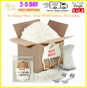 Natural Soy Candle Wax Bulk for Candle Making,10 lbs, Premium Soy Wax Flakes Kit - Picture 1 of 8