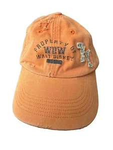 Cappellino Disney Parks unisex taglia adulto arancione baseball invecchiato ricamato WDW - Foto 1 di 6