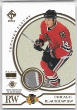 2003-04 PACIFIC PRIVATE STOCK RESERVE PATCH 153 THEOREN FLEURY 84/300 HAWKS