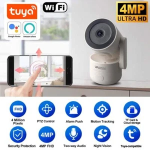 TUYA IP Security Camera 2.4g WiFi In/Outdoor PTZ 4MP HD Cam Alexa - Picture 1 of 17