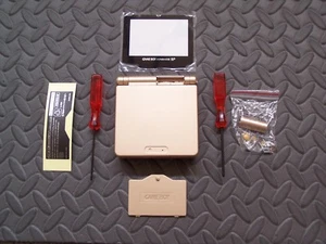  Game Boy Advance SP Replacement Housing Shell LIGHT GOLD  + Screen Lens - Picture 1 of 1