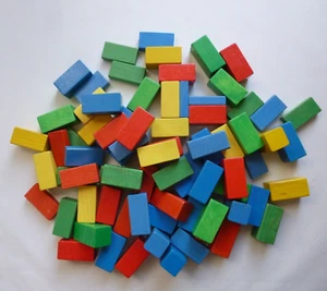 Holzbausteine_77 Stück_bunte Holzbauklötze_Spielzeug für Kinder - Bild 1 von 6