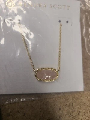 Kendra Scott Necklace Pendant Elisa Rose Quartz Gold - Image 1 of 3