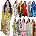Moroccan Kaftan Print Abaya Muslim Women Maxi Dress Long Robe Party Gown Abaya