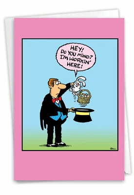 Funny Easter Greeting Card (Graduate) w/ 5" x 7" w/ Envelope Magician Bunny - Image 1 of 4