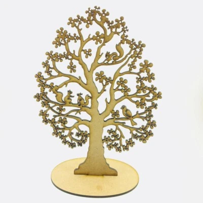 8 Arbolitos De Madera Mdf Con Base Foto 1 de 4