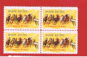 #1528 MNH OG block of 4 Horse Racing Free S/H - Picture 1 of 1